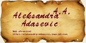 Aleksandra Adašević vizit kartica